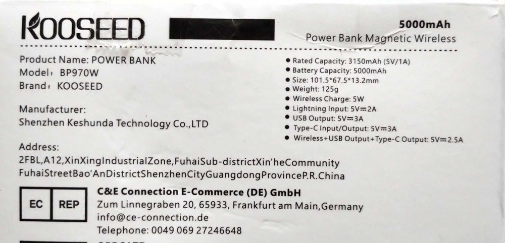 Magnetyczny bezprzewodowy power bank 5000 mAh iPhone