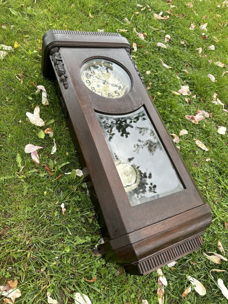 Stary wiszący zegar Junghans 82 cm.