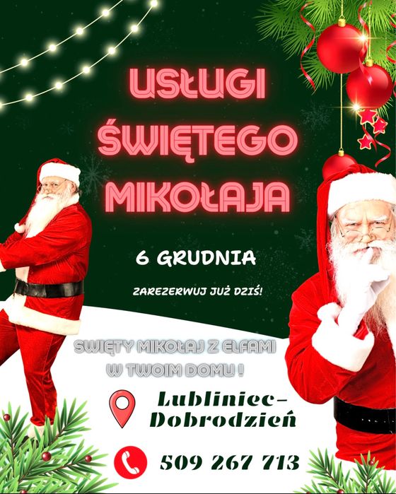 Wizyta Świętego Mikołaja z elfami w twoim domu