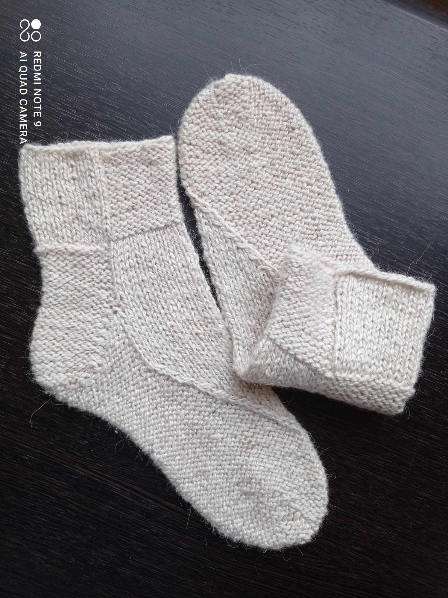 Шкарпетки з овечої вовни "Пломбір"