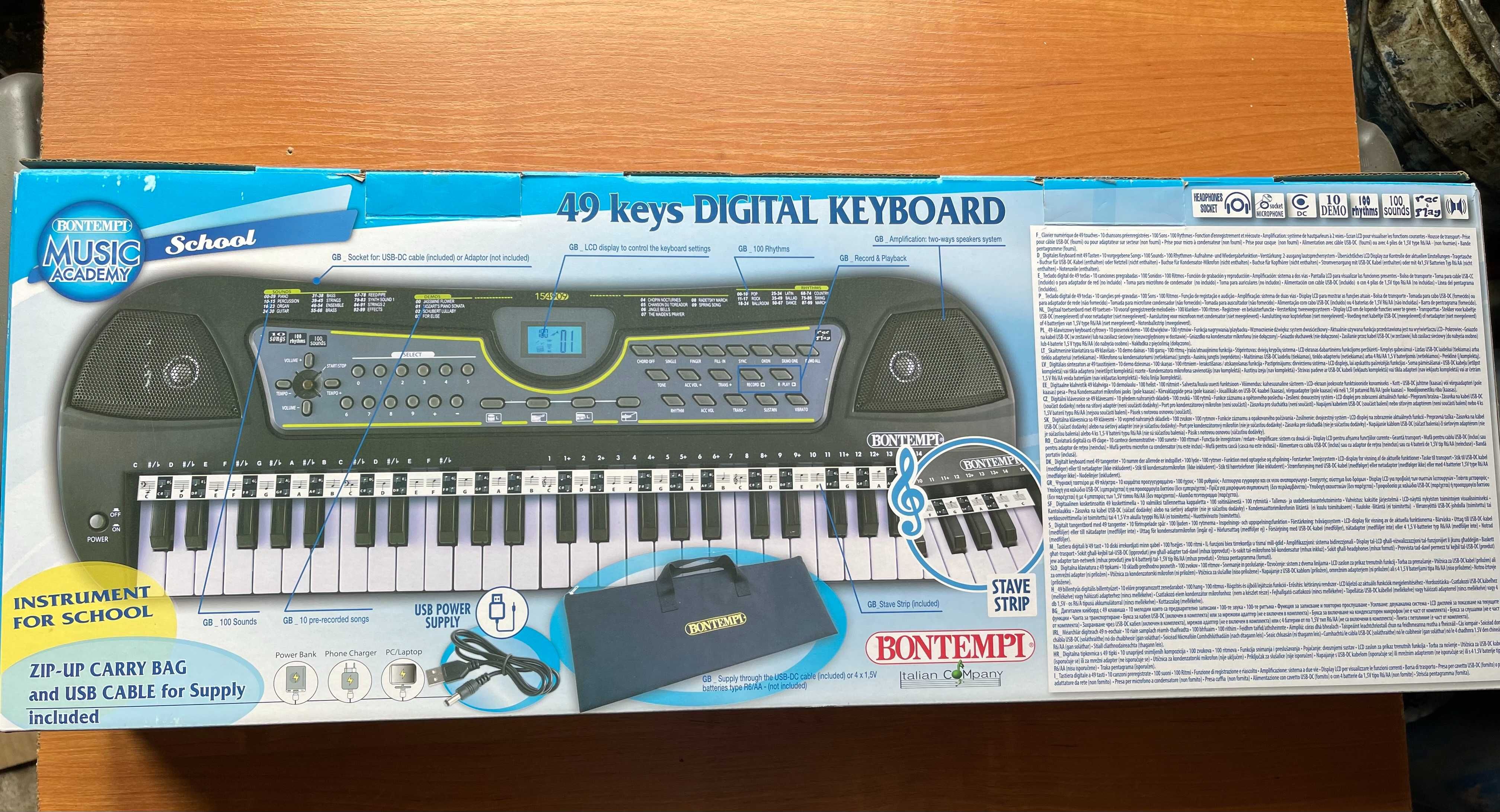 Keyboard elektroniczny organy Bontempi 49 klawiszy