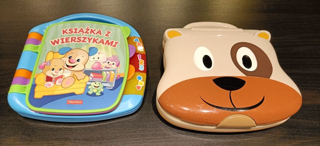 Fisher Price książeczka z wierszykami i laptop grający.