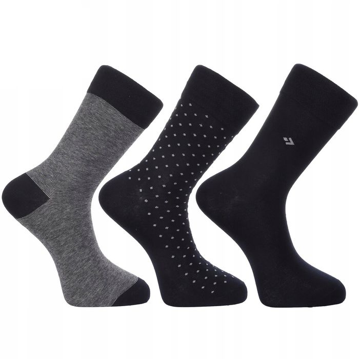 Skarpetki Męskie Bawełniane Wysokie Garniturowe Moraj  3-Pary 39-42