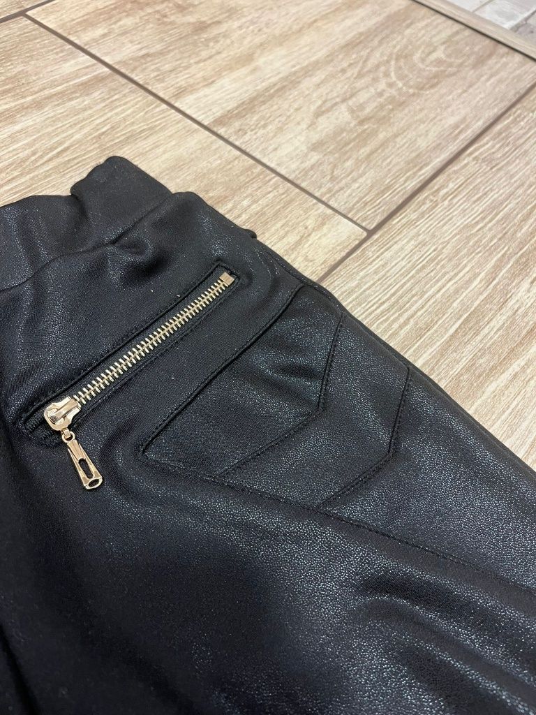 ciepłe spodnie getry legginsy 158 nowe zamki unikat