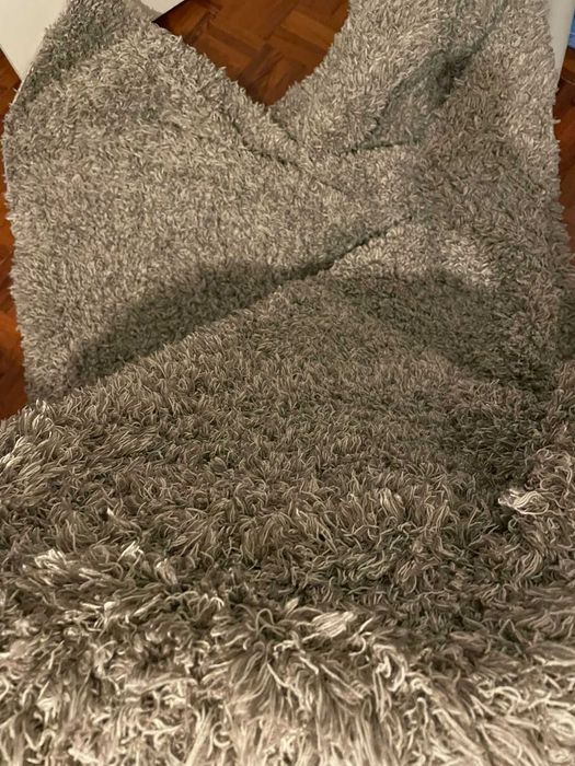 2 x VINDEBÄK - Grey pile rug/carpet/tapete 133x195 cm