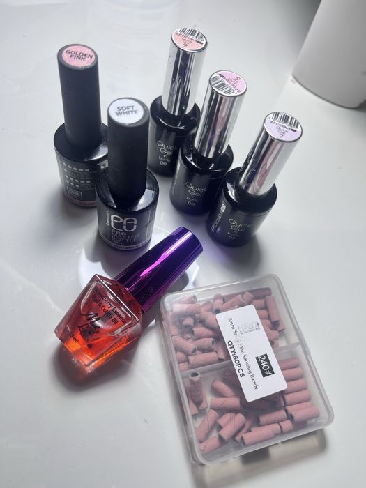 Zestaw do manicure żel w butelce olejek mandrel