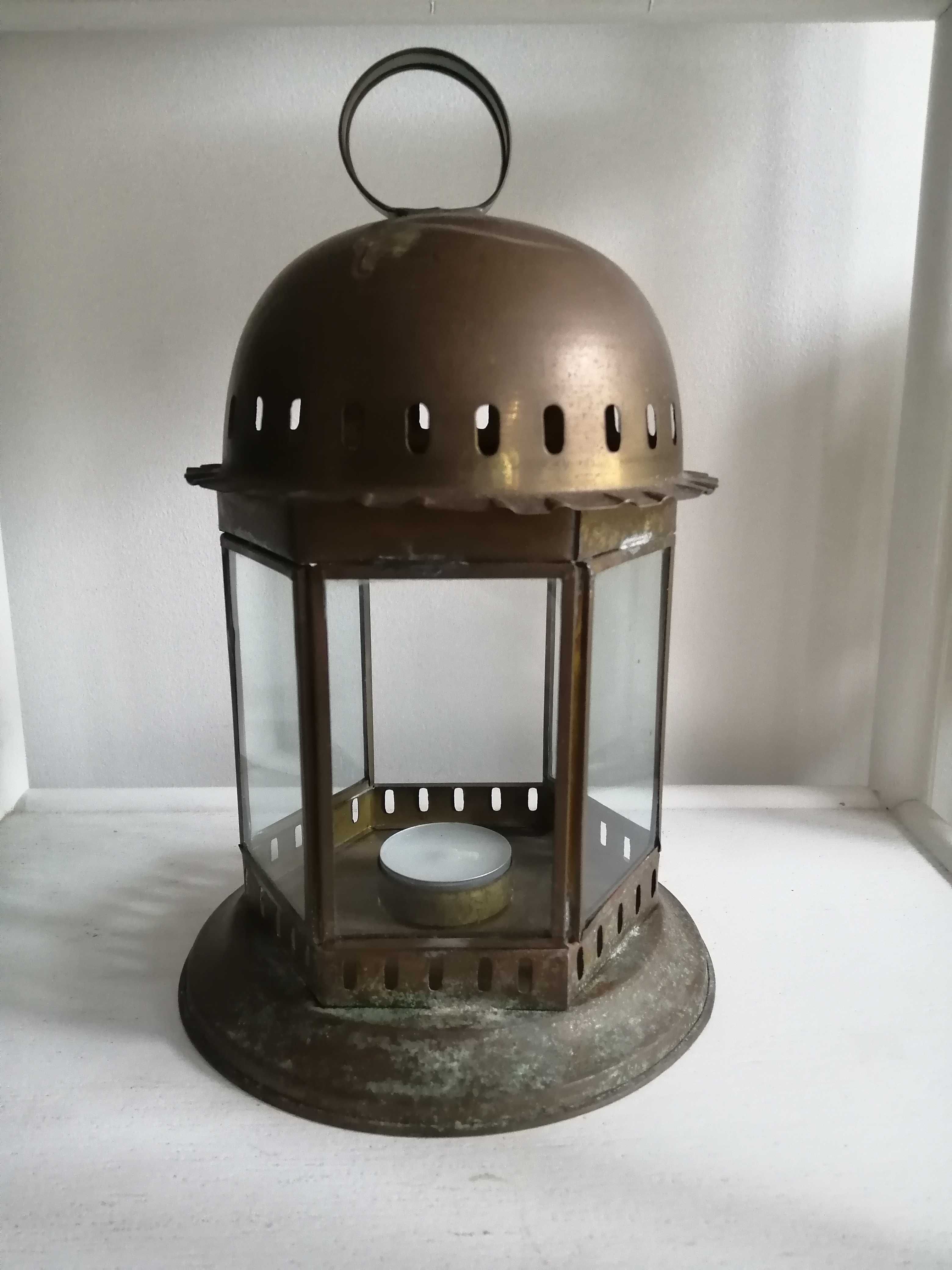 Lampion metalowy miedziany made in India tealight