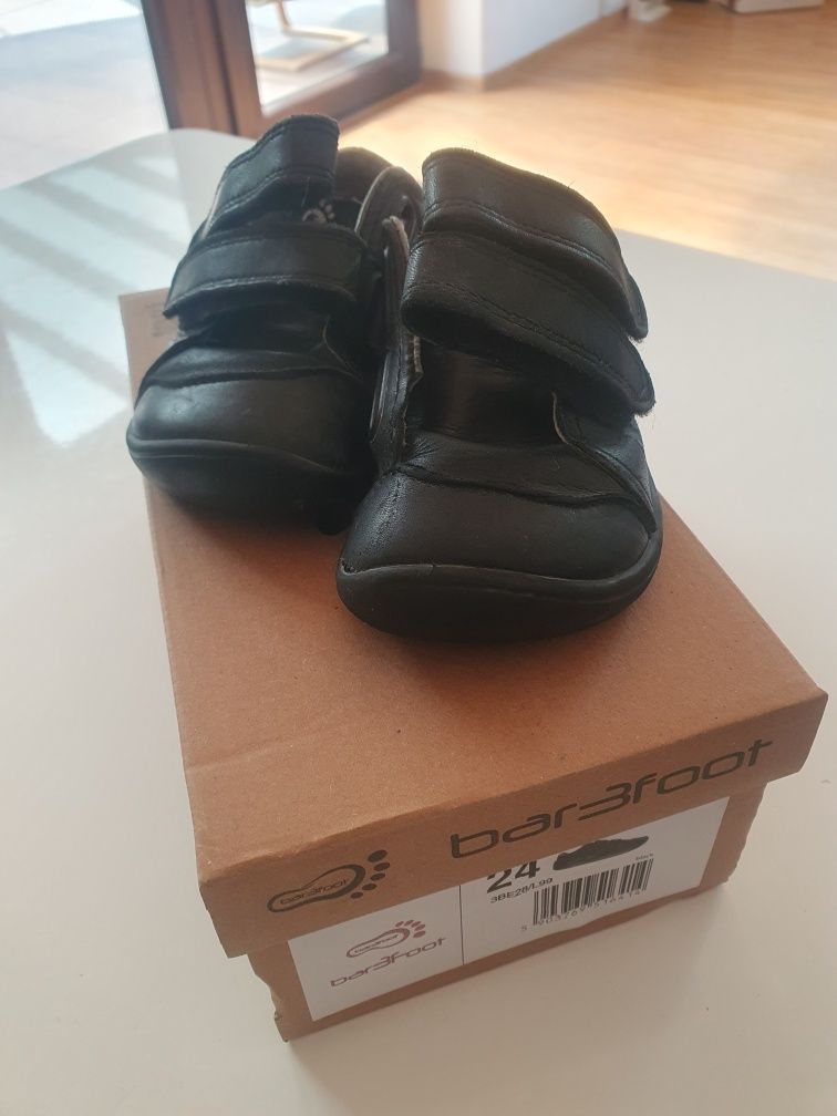 Bar3foot czarne buty 24 barefoot elf walker skòrzane