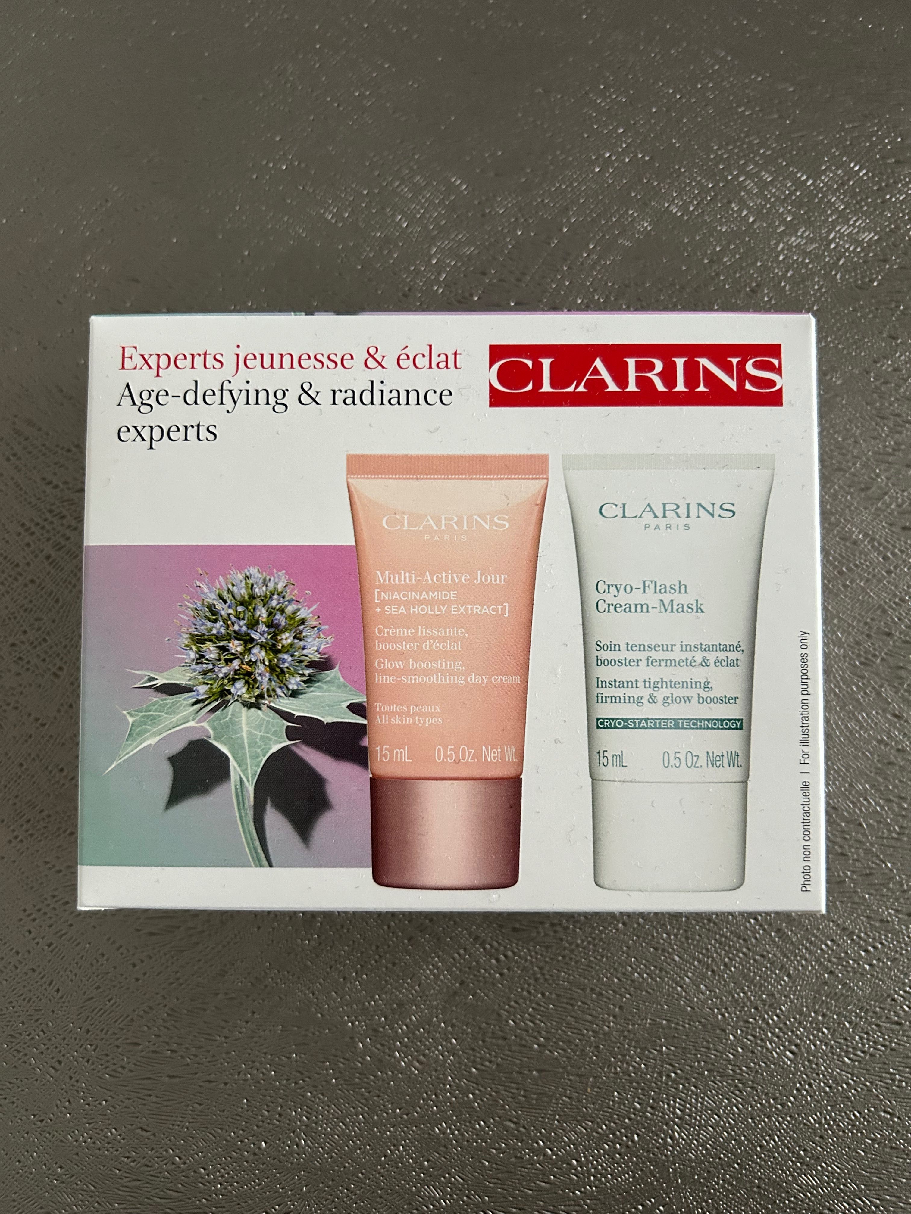 Clarins zestaw Cryo-Flash Cream Mask Multi Active Jour 2x 15 ml