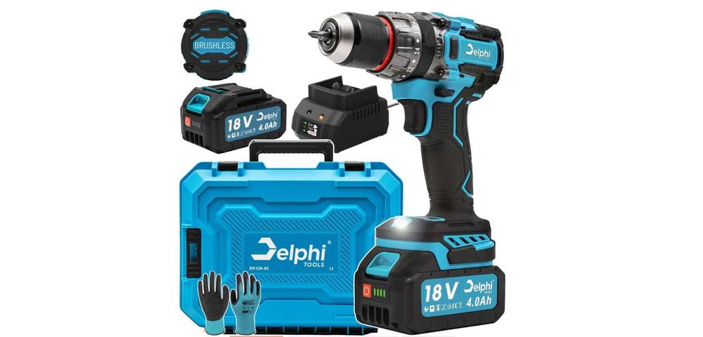 Wiertarko-wkrętarka akumulatorowa 18V 4Ah udarowa bezszczotkowa Delphi