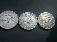 3 moedas de 10$00 anos de 1933/42/48 réplicas das verdadeiras novas