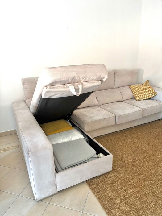 Sofá com chaise longue - muito bom estado