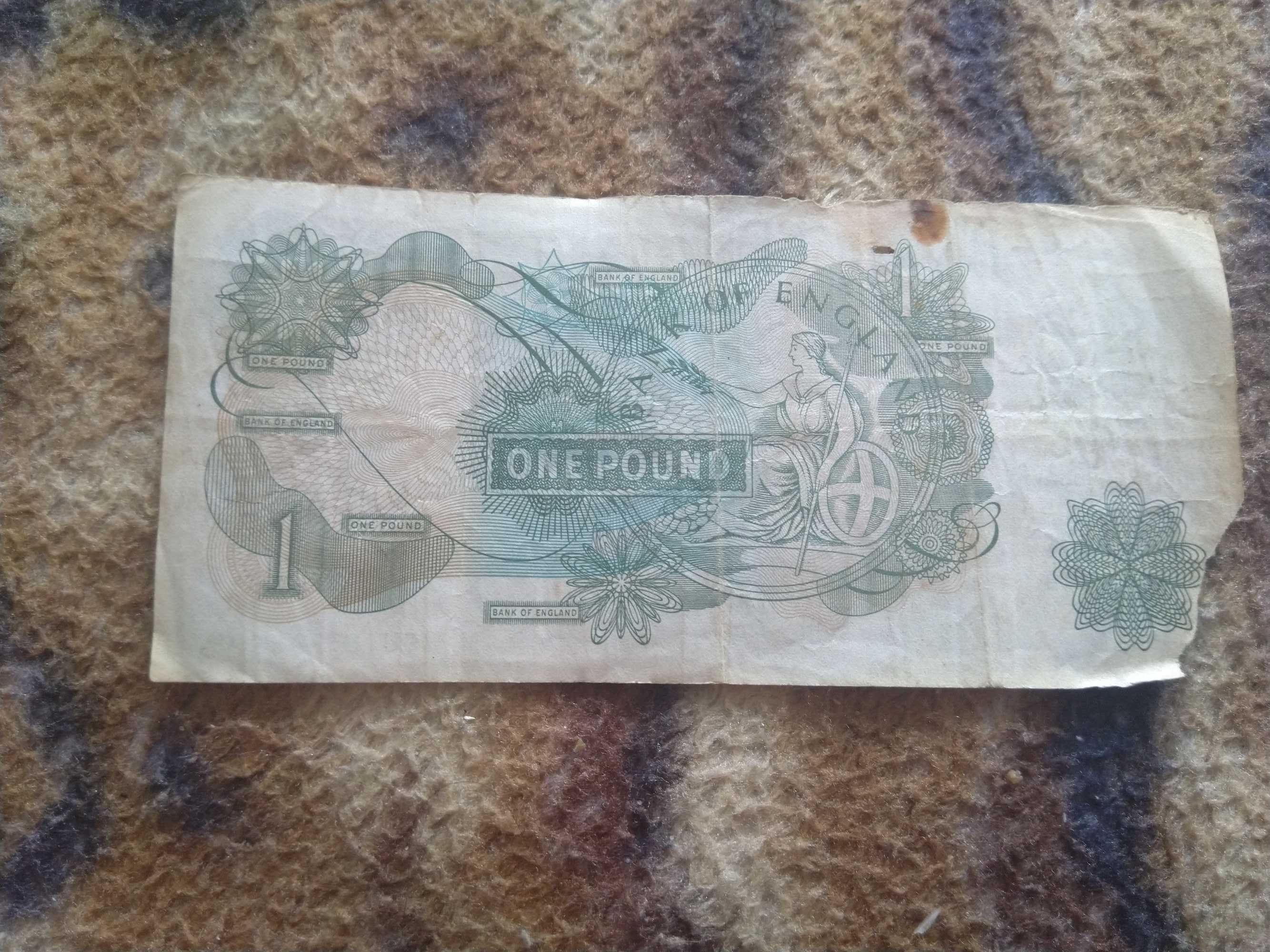 1 funt unikatowy banknot Anglia Wielka Brytanii kolekcjonerski