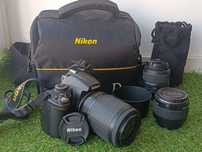Máquina fotográfica Nikon D5000, com kit VR e tele plus