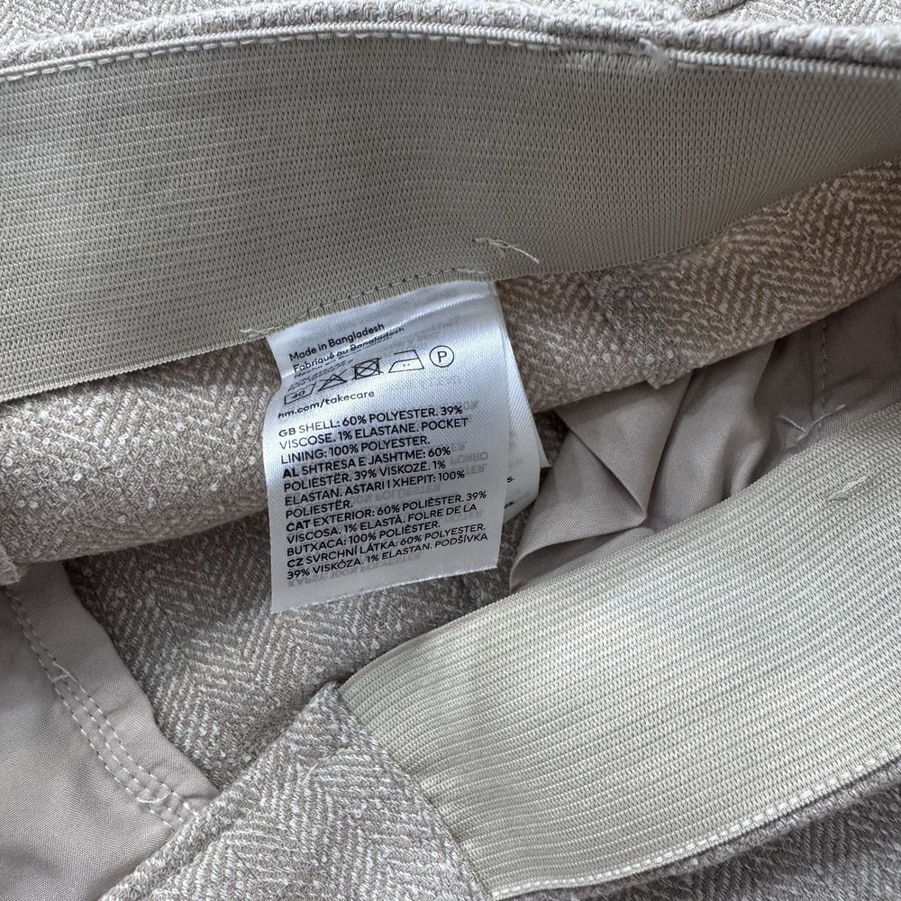 Брюки фактурні бежеві h&m жіночі штани м