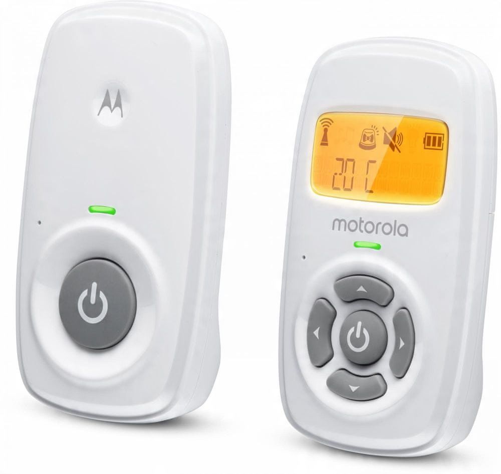 Motorola AM24 – cyfrowa niania DECT 300 m z 5″ LCD, kolor biały