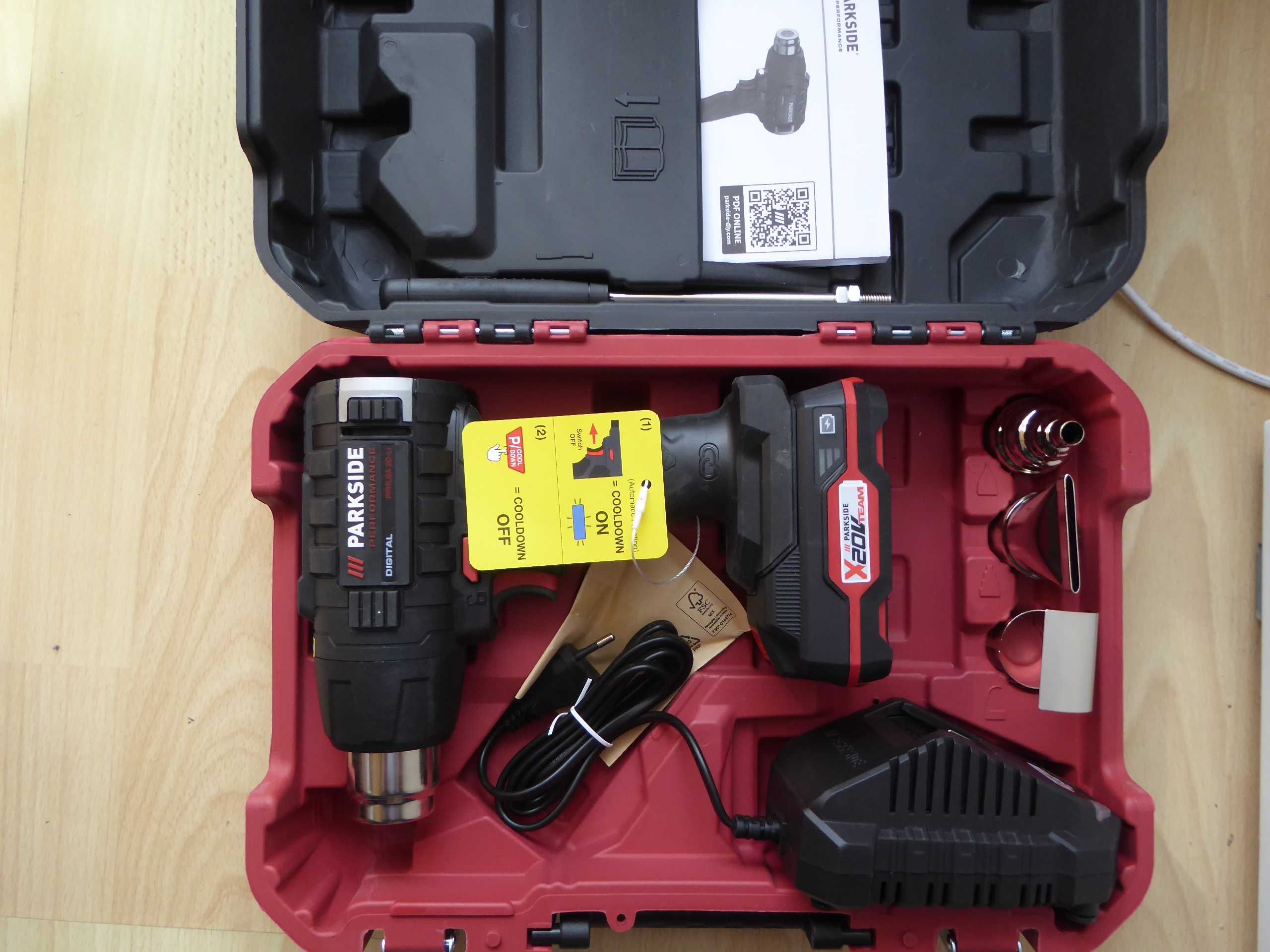 Nieużywana 20V/240W PARKSIDE PERFORMANCE PPHLGA 20-Li A2 z aku i ład