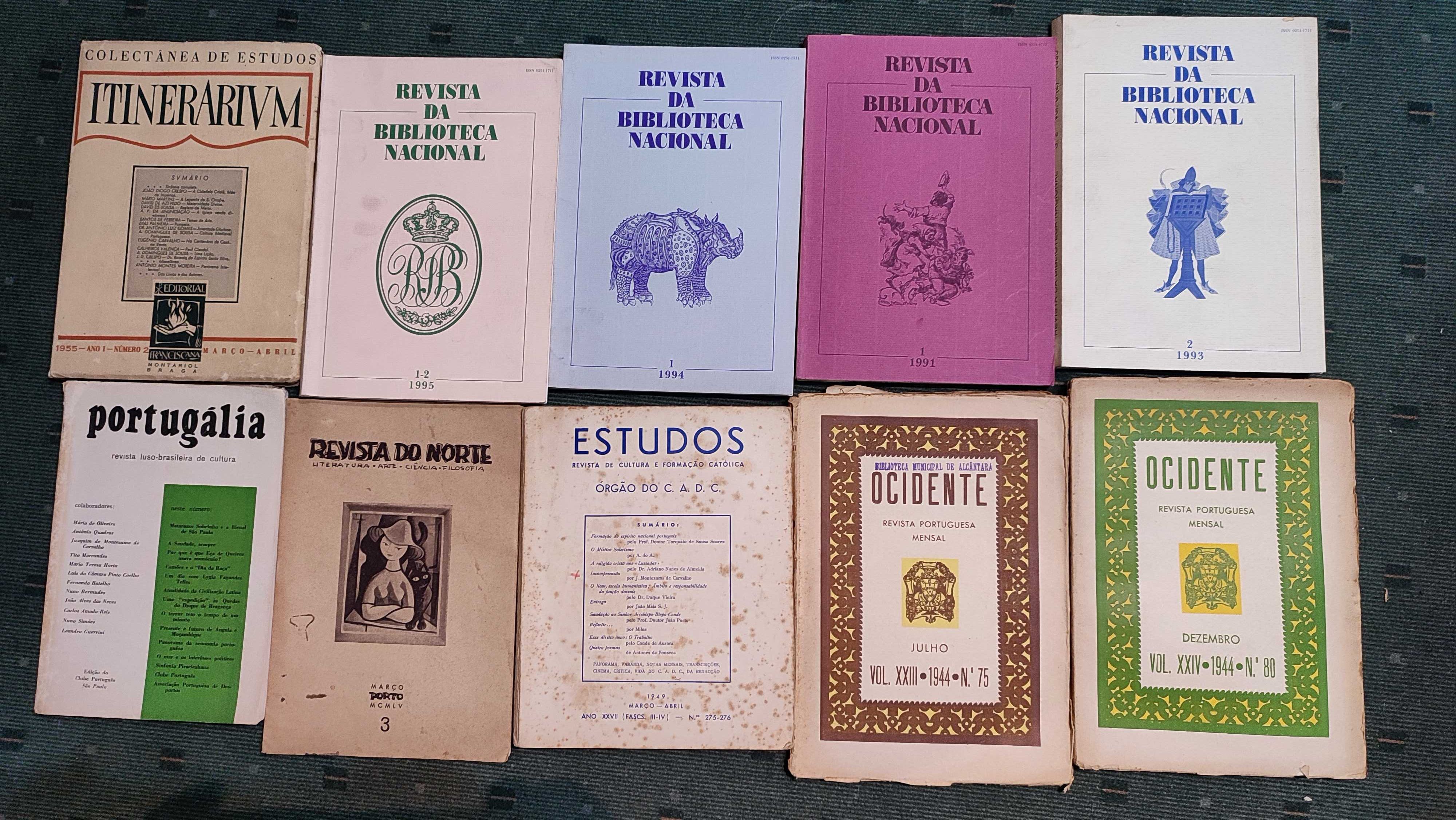 Lote 32 publicações antigas sobre Literatura, Arte e Cultura