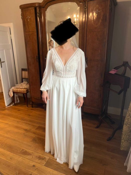 Suknia ślubna w stylu boho - stan idealny