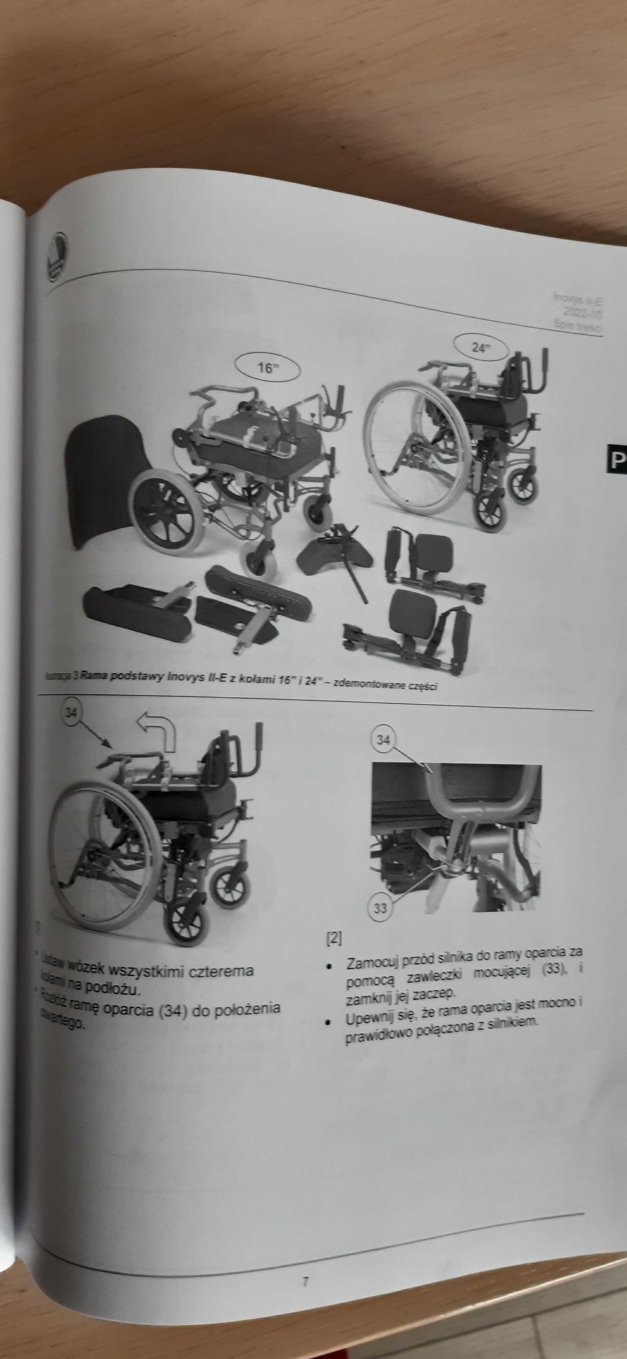 Vermeiren inovys II-E nowy wozek inwalidzki elektryczno manualny opis