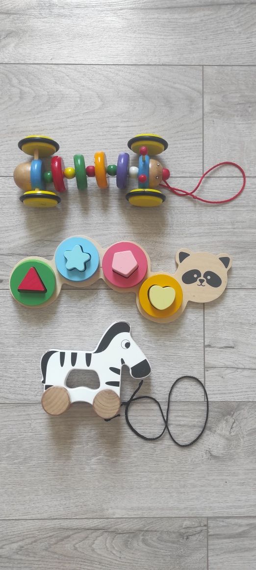 Paka zabawek drewniane Montessori Pucio Playtive Czuczu puzzle układan