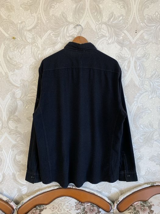 Черная шерстяная рубашка с длинным рукавом овершот stone island aw2009