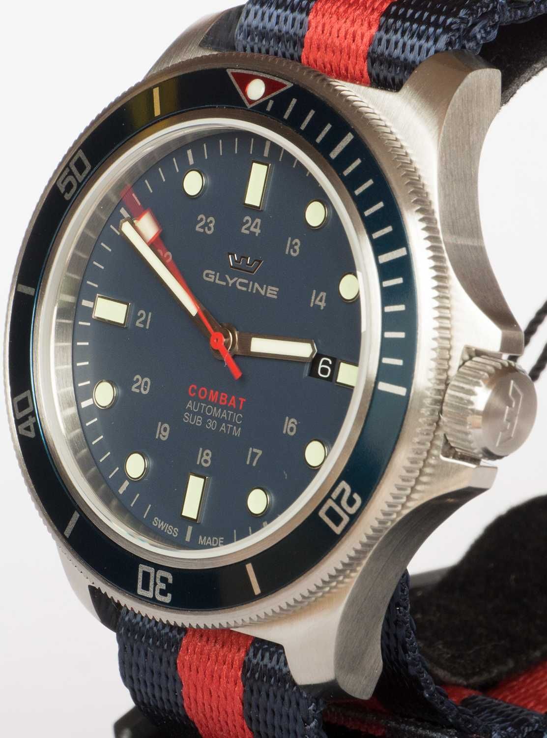 Zegarek Glycine GL0257 duży diver 46mm 30 atm Szwajcar