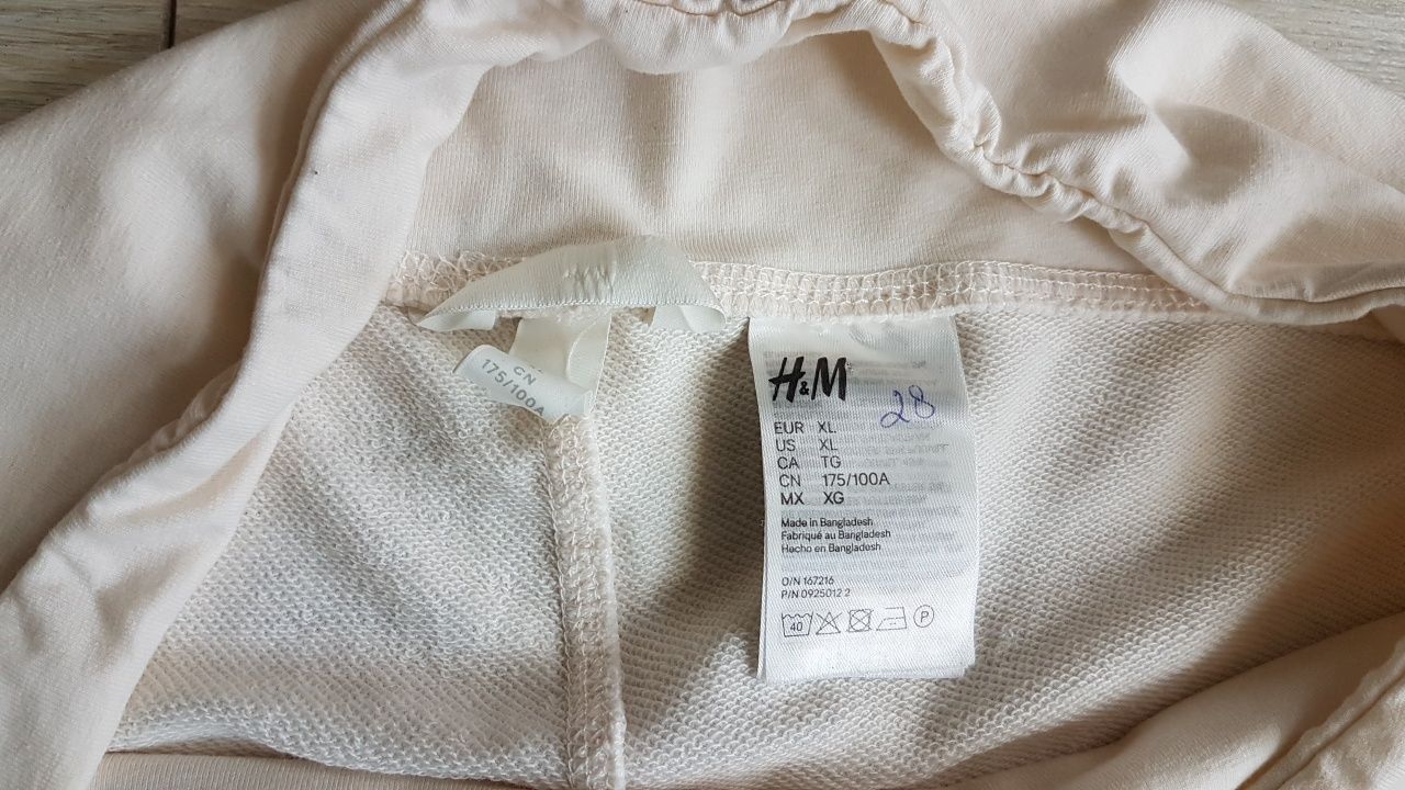 Spodnie ciążowe kremowe H&M MAMA rozm. XL