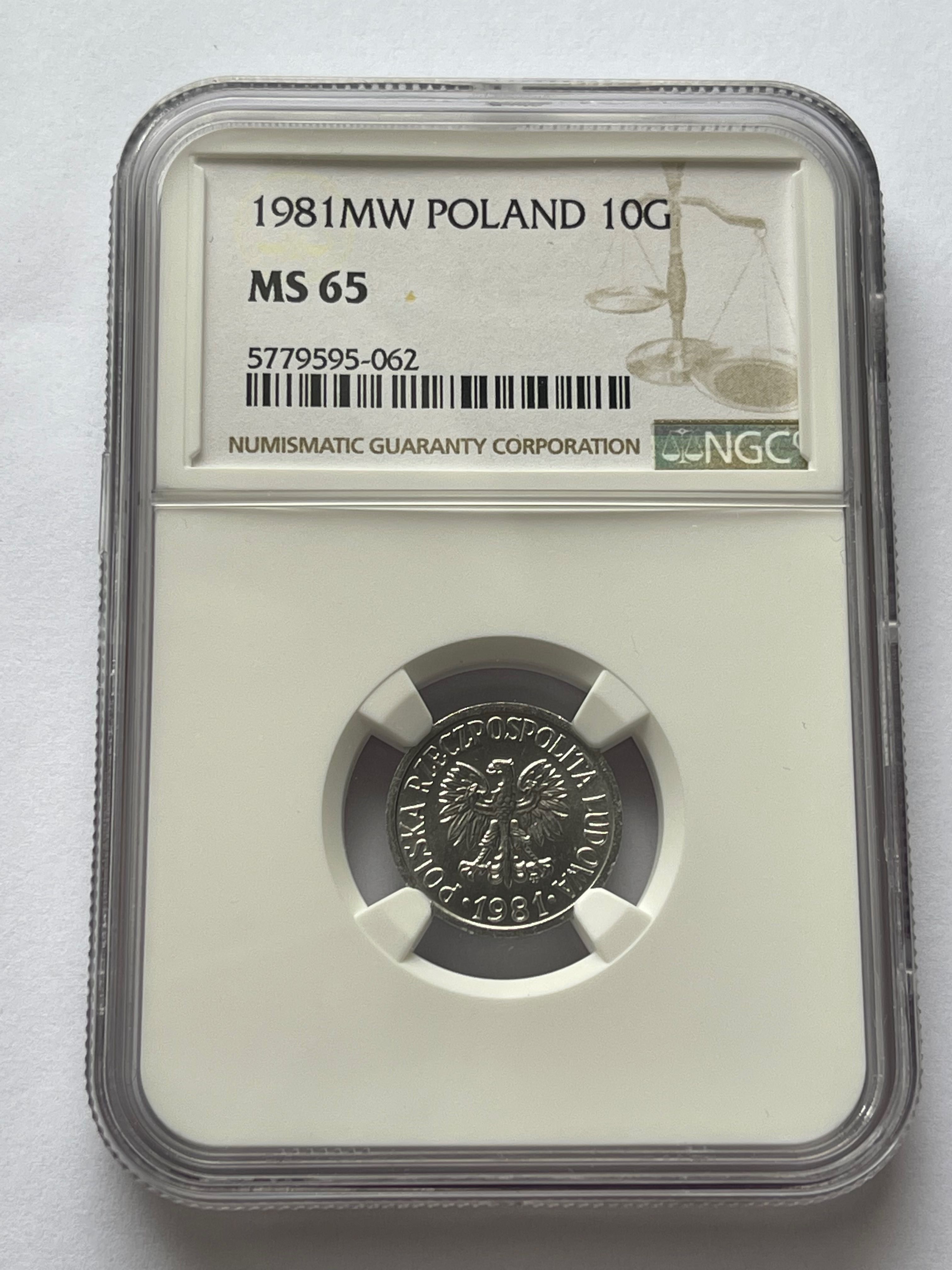 10 groszy 1981 NGC MS65