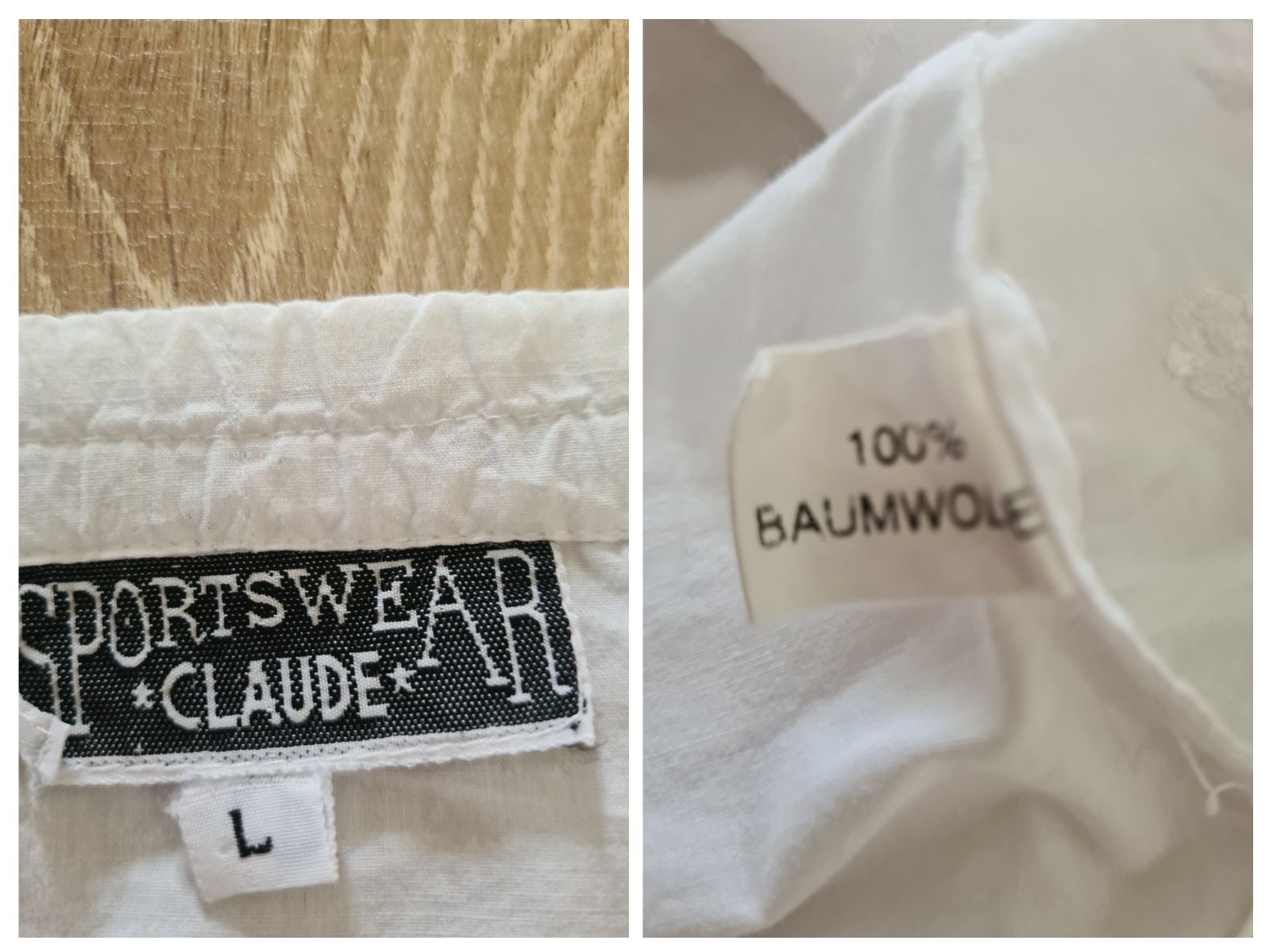 Biała bluzka z haftem, na ramiączka, 100% Bawełna, r. L 40
