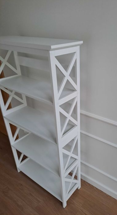 Regal stojący na książki 150 cm wysoki biały
