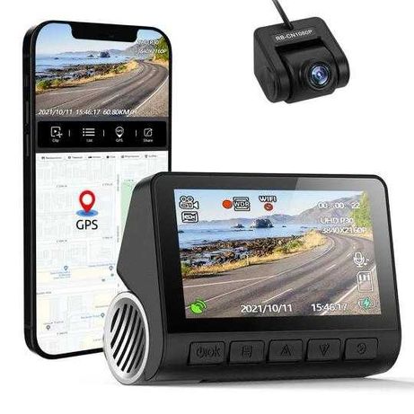 (NOVO) Dashcam 4K Wi-fi, GPS e Câmara Traseira
