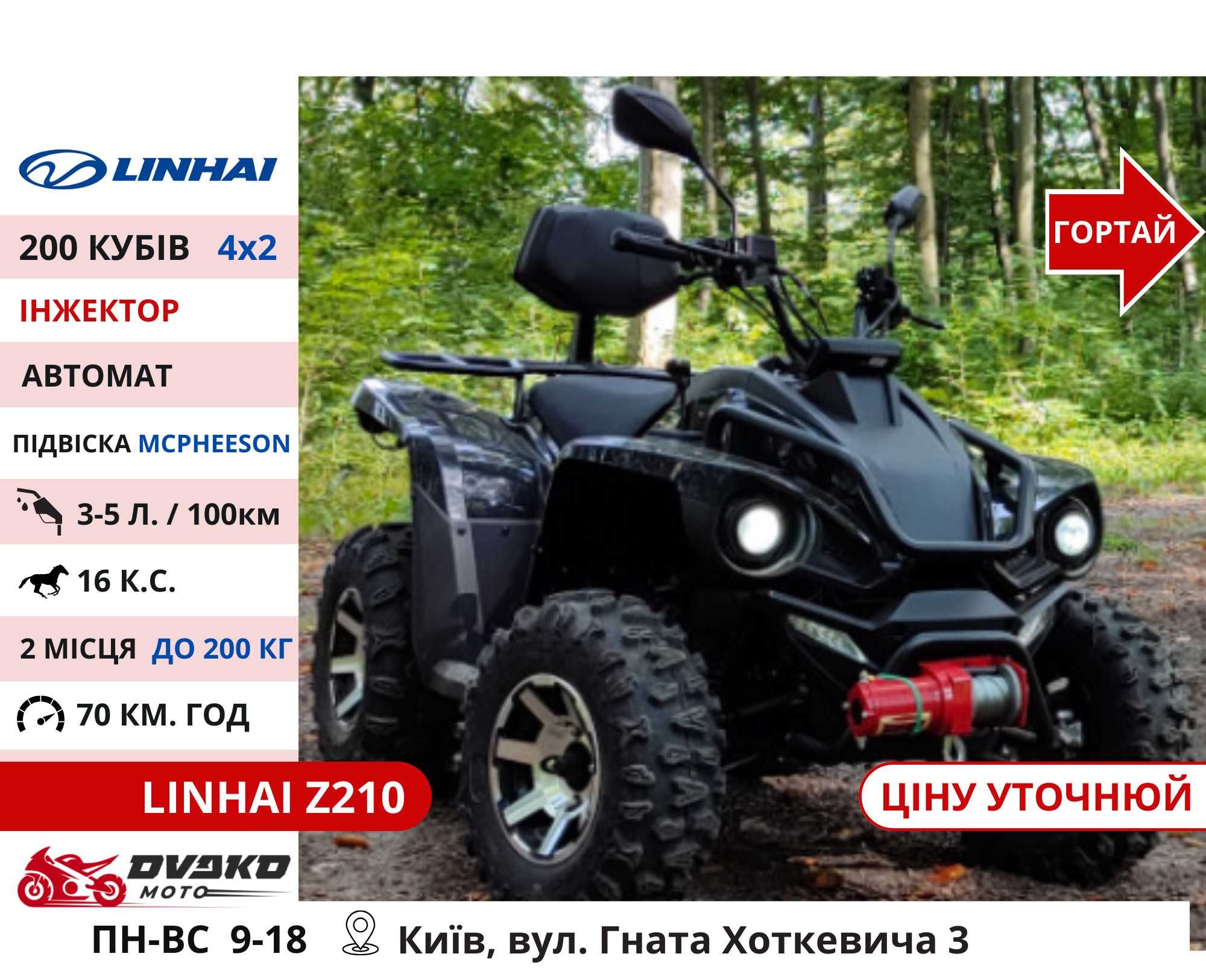 Квадроцикли Linhai на 200 300 320 кубів m170 z210, Promax та інші