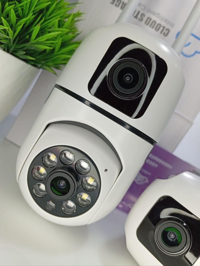 ‼️ИК-Подсветка‼️ Камера WI-FI CAM наружная Уличная ДВОЙНАЯ 3mp PTZ‼️