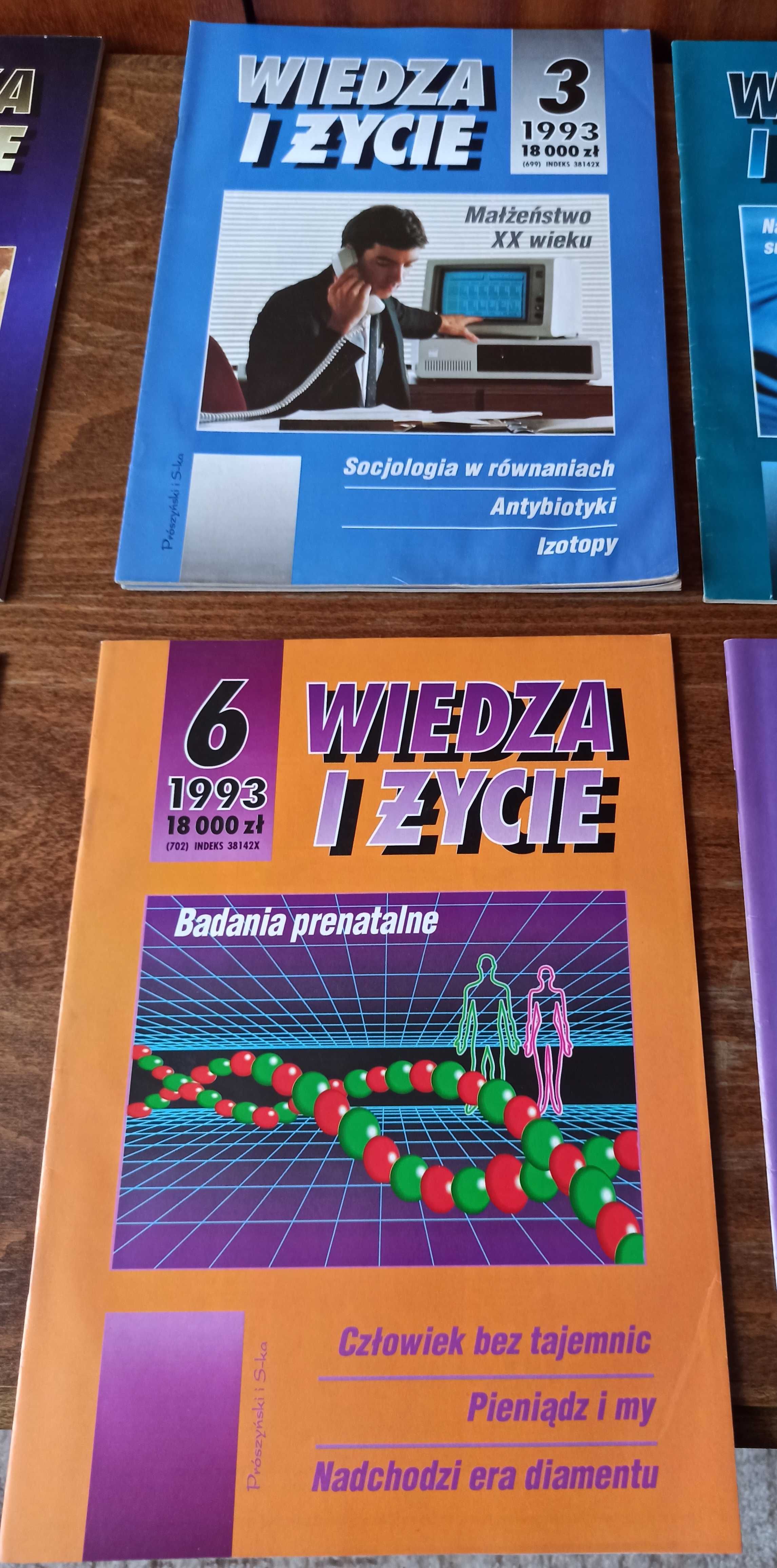 Wiedza i Życie miesięcznik z 1993 roku 9 zeszytów po 50 gr.