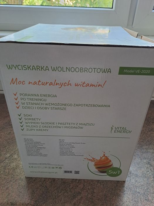 Wyciskarka wolnoobrotowa Vital Energy  Nowa Cena!