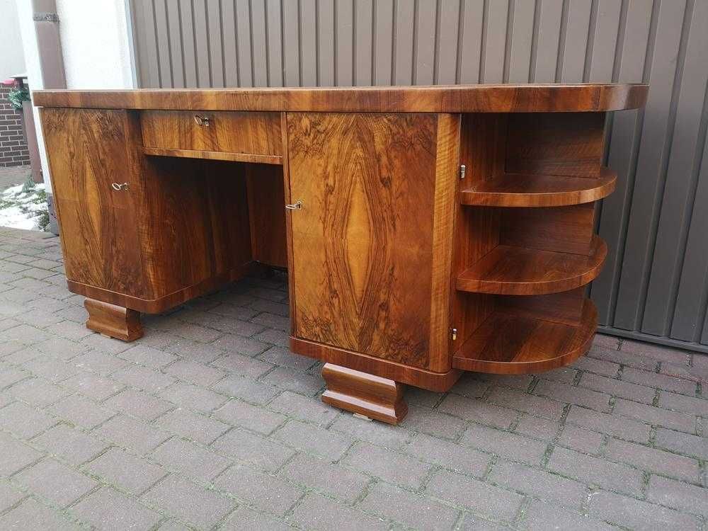 Biurko ART-DECO Unikat Orzech Zgrabne Stare Antyk Po Renowacji.