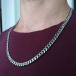 Цепочка мужская из нержавеющей стали. Кубинское плетение. 7мм*60см