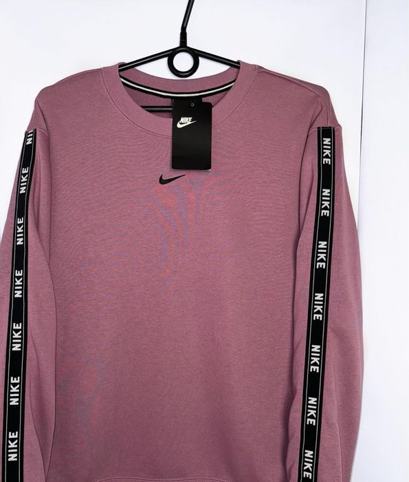 Світшот nike з лампасами рожевий найк толстовка оверсайз