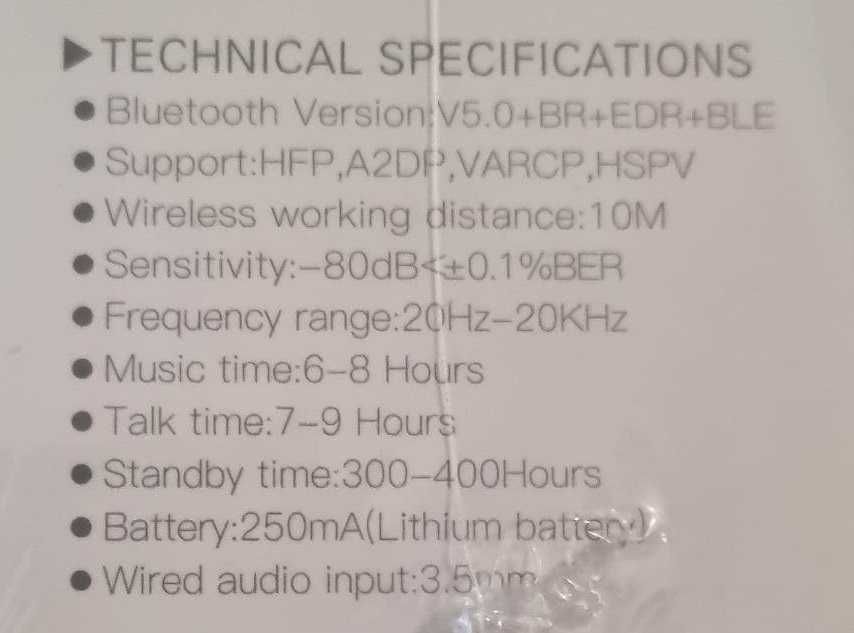 Bezprzewodowe słuchawki bluetooth 5.0 czarne nauszne