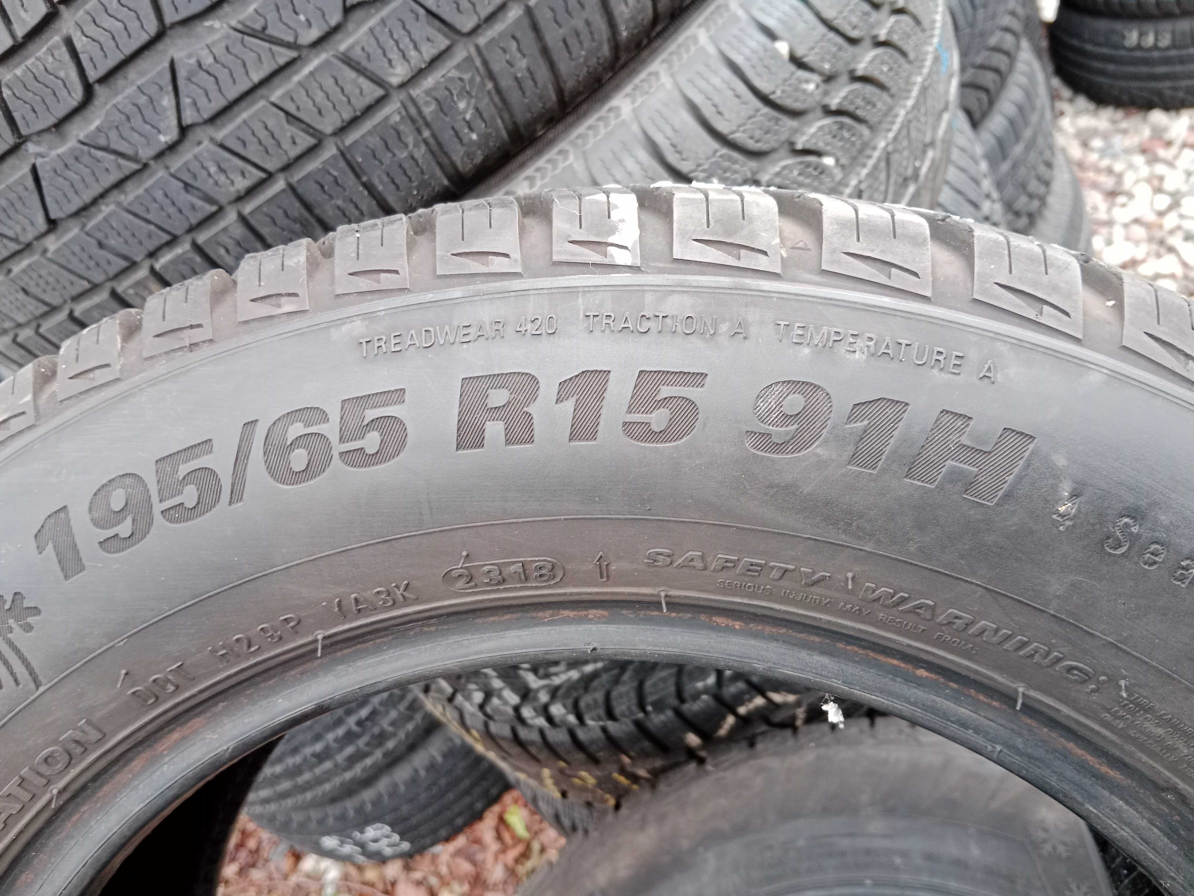 Opona używana zimowa 195/65R15 Kumho Solus HA31 1szt.