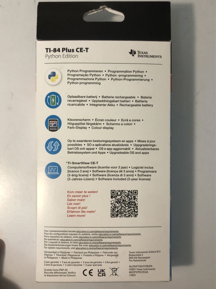 Calculadora Texas Instruments TI-84 Plus CE-T Python Edition - NOVA