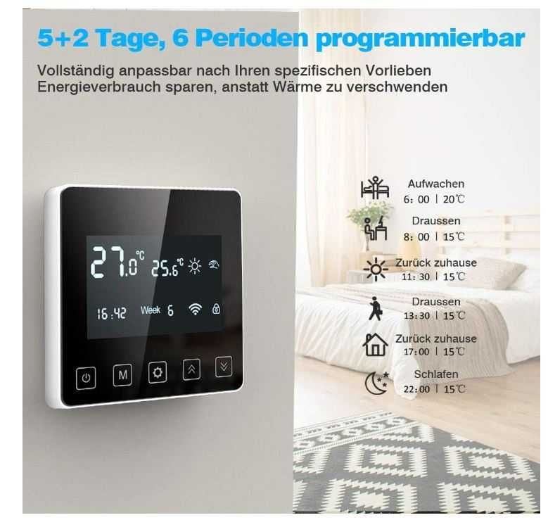 Inteligentny termostat wifi do elektrycznego ogrzewania podłogi SWAREY