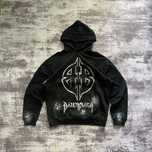 Balenciaga bag logo gothic hoodie black opium