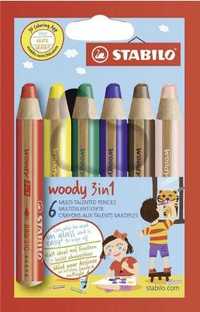Kredki Woody 3w1 6 kolorów STABILO