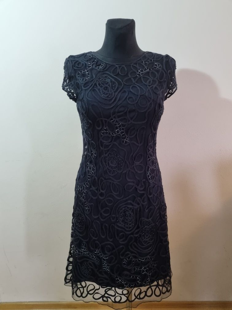 Granatowa wizytowa sukienka marki Niente rozmiar 36