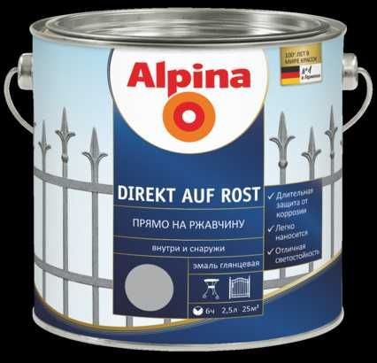 Емаль універсальна алкідна Alpina Direkt auf Rost 2,5 л та 0,7 л
