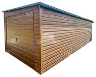 GARAŻ BLASZANY 3,5X8M + Wiata 1M Drewnopodobny Dach Spad W Bok Gb465