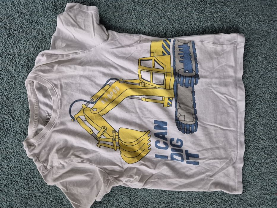 Bluzka z koparką zestaw, t-shirt 140