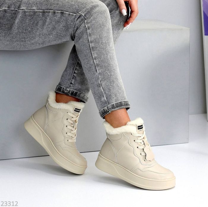 Жіночі черевики ботинки зимові замша та шкіра